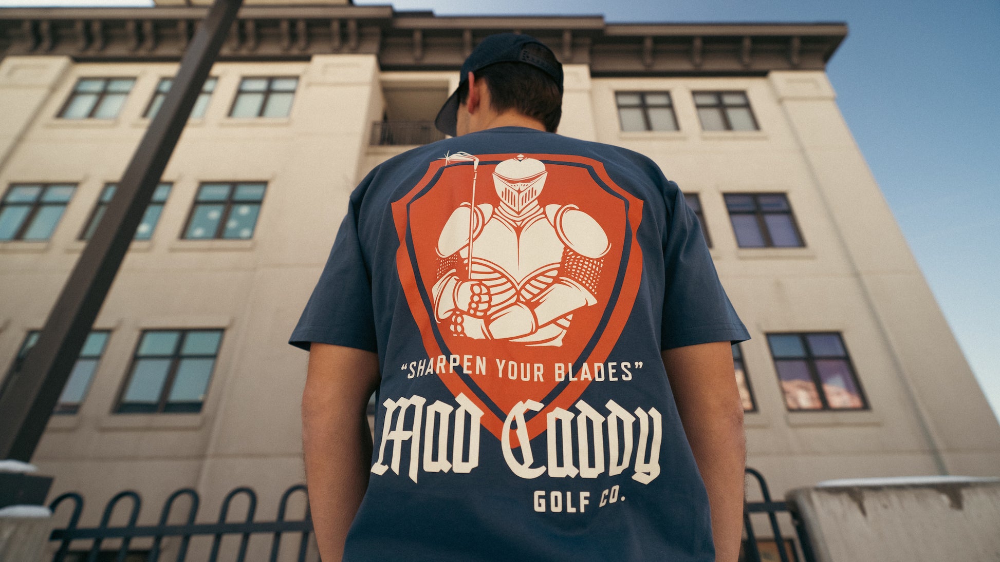 Sharpen Your Blades - Tee - Ocean Blue - Mad Caddy Golf Co.
